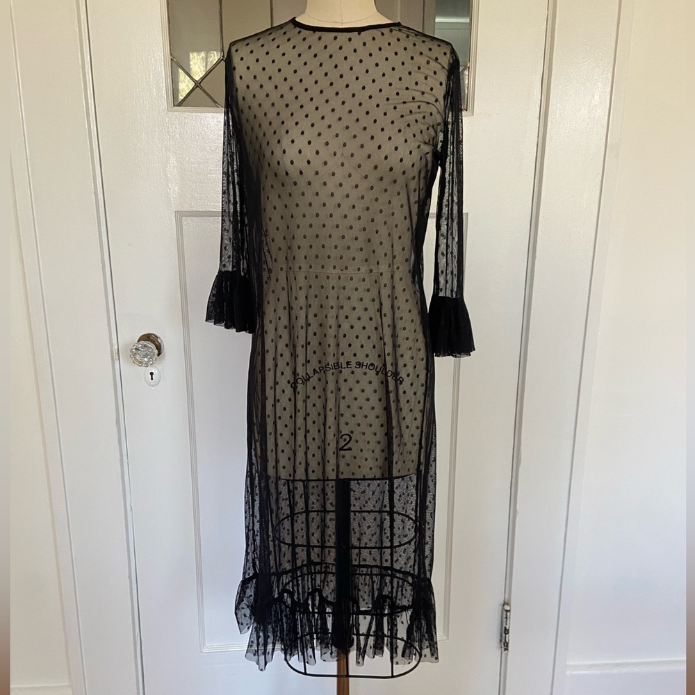 Black shear midi dress